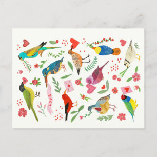 Love Birds Postcard Postkarte