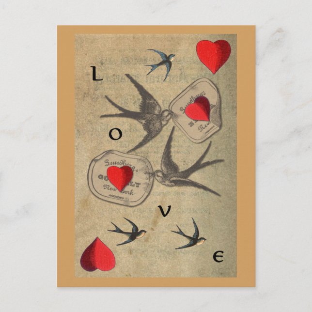 Love Birds Postkarte (Vorderseite)