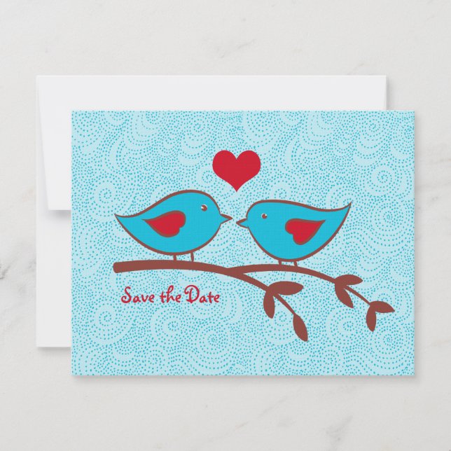 Love Birds Save the Date Einladung (Vorderseite)