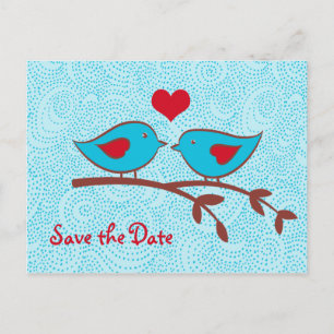 Love Birds Save the Date Postcard Ankündigungspostkarte