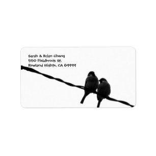 Love Birds Silhouette Hochzeitadresse Lable Adressaufkleber