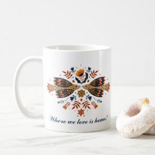 Love Birds Skandinavien Folk Art Valentine's Day Kaffeetasse