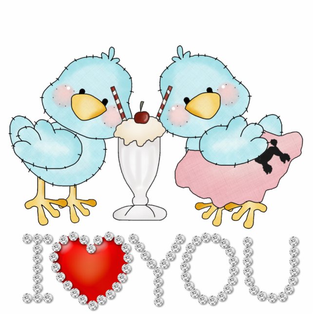 Love Birds Skulptur Freistehende Fotoskulptur (Vorne)