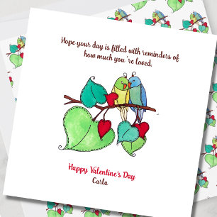 Love Birds Valentine's Day Holiday Card Feiertagskarte