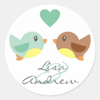 Love Birds Verlobung Announcement Sticker