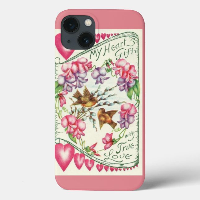 Love Birds Vintag Valentine Case-Mate iPhone Hülle (Rückseite)