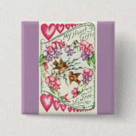 Love Birds Vintag Valentine's Day Button Button