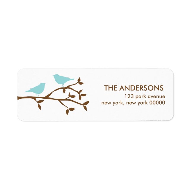 Love Birds Wedding Address Labels (Vorne)