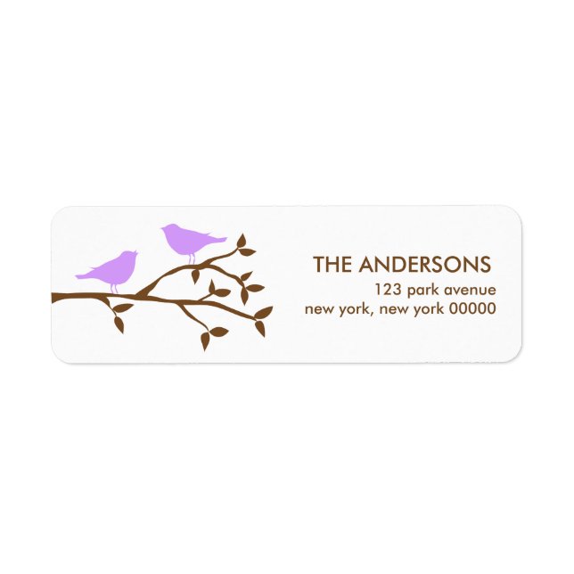 Love Birds Wedding Address Labels (Vorne)