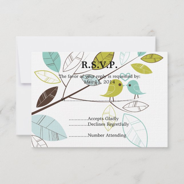 Love Birds Wedding RSVP (Vorderseite)