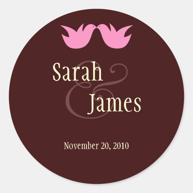 Love Birds Wedding Sticker (Vorderseite)