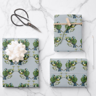 Love Birds Weihnachtswrapping Paper Geschenkpapier Set