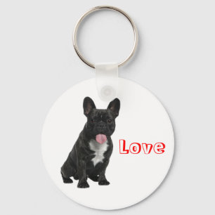 Love  Black French Bulldog Puppy Dog Keychain Schlüsselanhänger