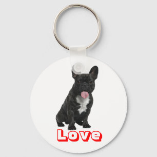 Love  Black French Bulldog Puppy Dog Keychain Schlüsselanhänger