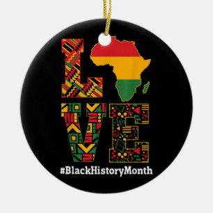LOVE Black History Month Africa Map Keramik Ornament