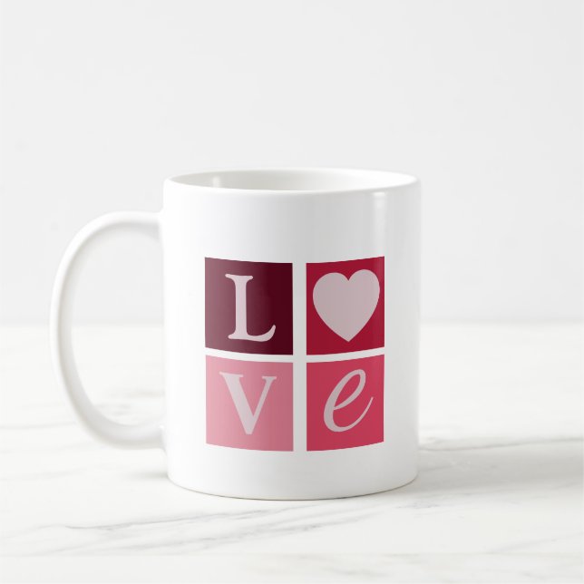 LOVE Block Heart Tasse (Links)