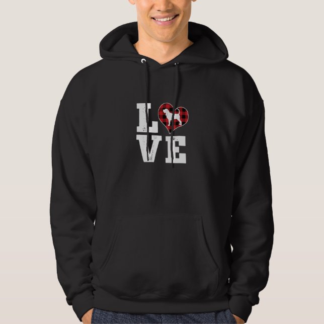 Love Bloodhound Dog Lover Gifts Buffalo Plaid Vale Hoodie (Vorderseite)
