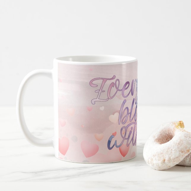 Love Blooms Pastel Heart Mug Kaffeetasse (Mit Donut)