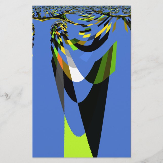 Love Blue African Tribal Motif Design Art Print Briefpapier (Vorderseite)