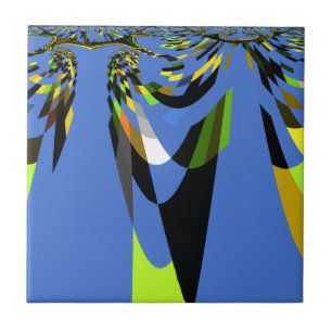 Love Blue African Tribal Motif Design Art Print Fliese