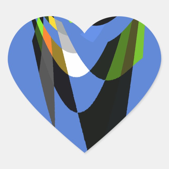 Love Blue African Tribal Motif Design Art Print Herz-Aufkleber (Vorderseite)