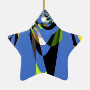 Love Blue African Tribal Motif Design Art Print Keramikornament