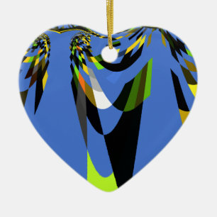 Love Blue African Tribal Motif Design Art Print Keramikornament
