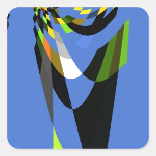 Love Blue African Tribal Motif Design Art Print Quadratischer Aufkleber