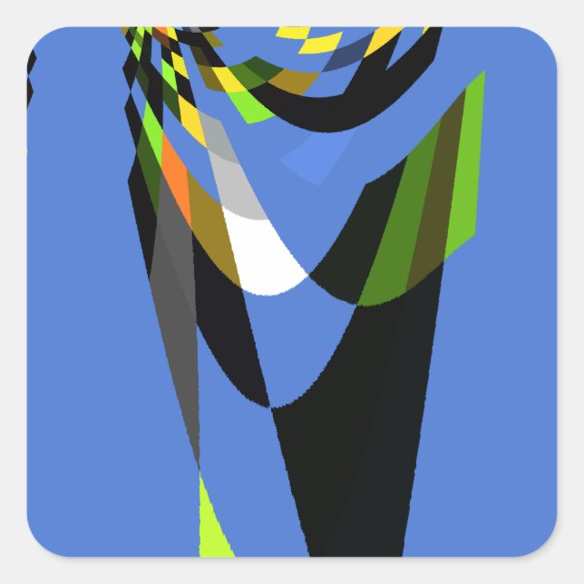 Love Blue African Tribal Motif Design Art Print Quadratischer Aufkleber (Vorderseite)