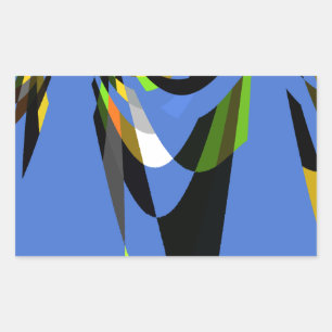 Love Blue African Tribal Motif Design Art Print Rechteckiger Aufkleber