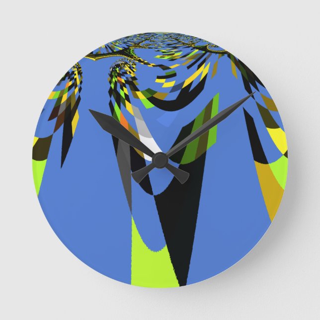 Love Blue African Tribal Motif Design Art Print Runde Wanduhr (Vorderseite)