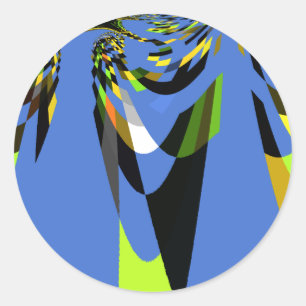 Love Blue African Tribal Motif Design Art Print Runder Aufkleber