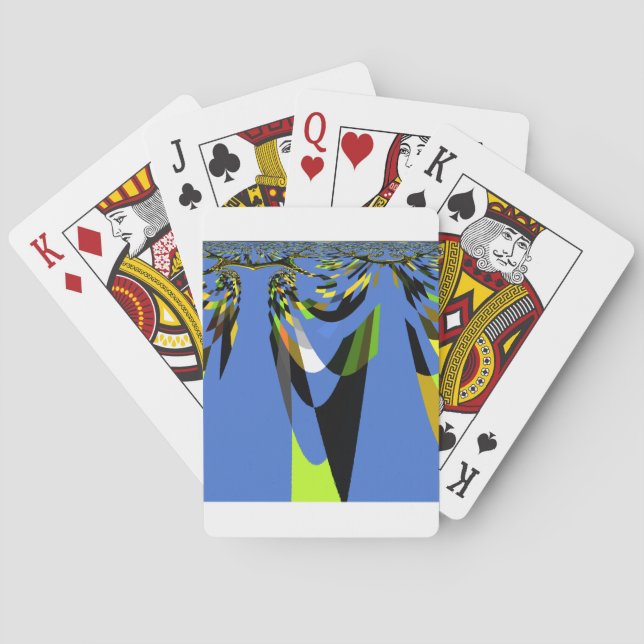 Love Blue African Tribal Motif Design Art Print Spielkarten (Rückseite)