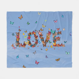LOVE Blue Sky Butterflies | Inspirational Hope Joy Fleecedecke