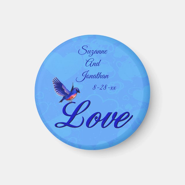 Love Bluebird Personalized Wedding  Magnet (Vorne)