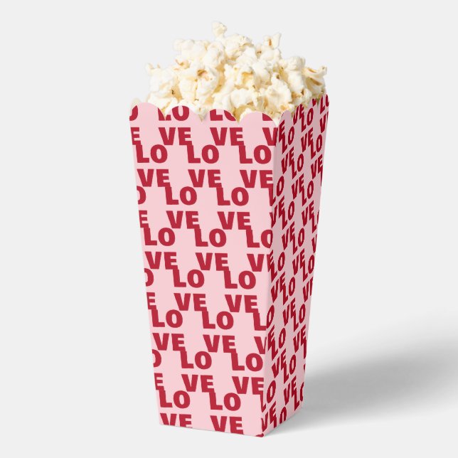 Love Bold Typography Pink & Red Party Geschenkschachtel (Geplatzt)