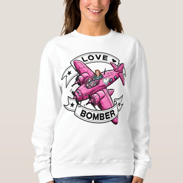 Love Bomber Pilot Pink Sweatshirt (Vorderseite)