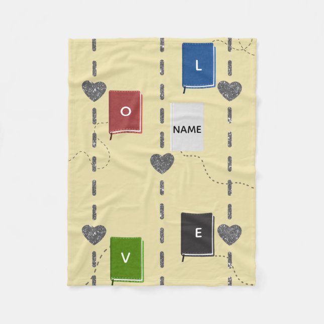 Love Books Fleece Blanket Cozy Reading  (Vorderseite)