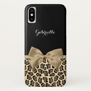 Love braune Jaguar Print mit Ribbon Bow und Name Case-Mate iPhone Hülle