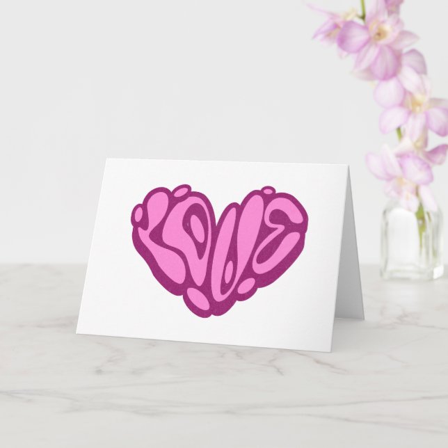 Love Bubble Rosa Herz  Karte (Orchidee)