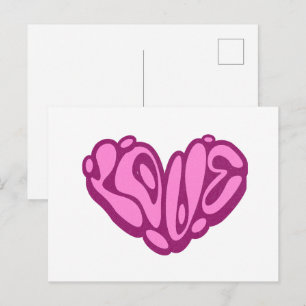 Love Bubble Rosa Herz Postkarte
