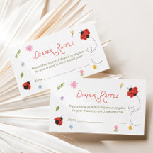 Love Bug Baby Shower Diaper Raffle Ticket