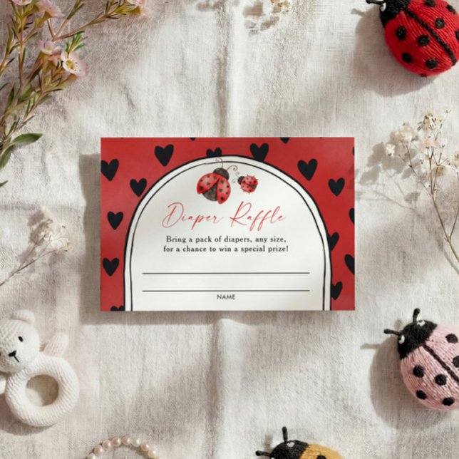 Love Bug Baby Shower Windel-Raffle  Begleitkarte (Von Creator hochgeladen)