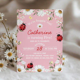 Love Bug Daisy Floral Marienkäfer Geburtstagsfeier Einladung