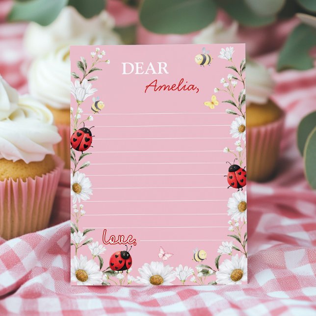 Love Bug Daisy Time Capsule Note Message Card Dankeskarte (Von Creator hochgeladen)