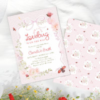 Love Bug Floral Preppy Girl Baby Shower Einladung
