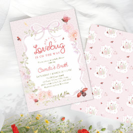 Love Bug Floral Preppy Girl Baby Shower Einladung