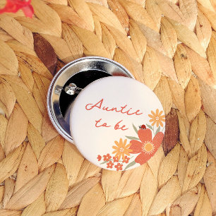 Love Bug Girl Retro Baby Shower Tante wird es Button