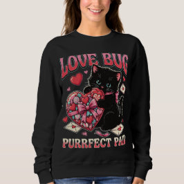 Love Bug Katze Valentinstag Sweatshirt – Süße Lust