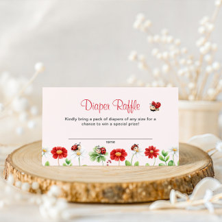 Love Bug Marienkäfer Baby Shower Florale Windel-Ra Begleitkarte